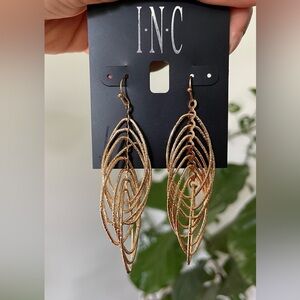 Gold colored drop earrings